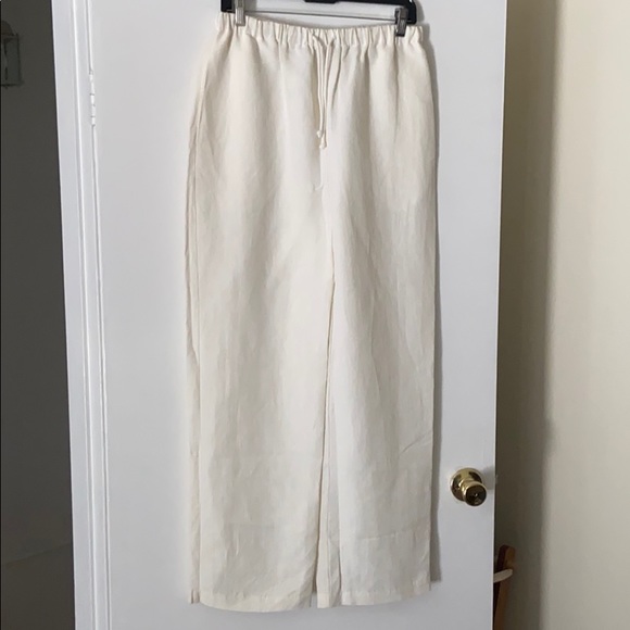 Hillary Charles White Linen Pants - Picture 2 of 5